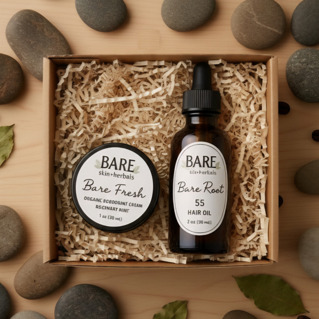 Bare Skin Herbals Holistic Sherrie Organic Herbal Skincare Hair Care Anti Aging Natural Clean Vegan Plant - Based Non-Toxic chemical- free Hair oil Deodorant